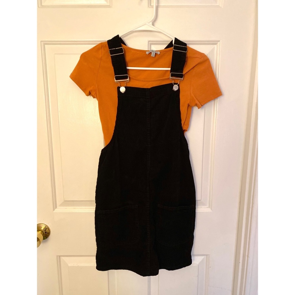 Corduroy Overalls and Crop Top Outfit